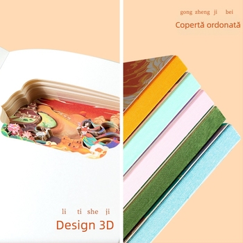 Jurnal de călătorie cu decupaje 3D din hârtie, design cultural creativ