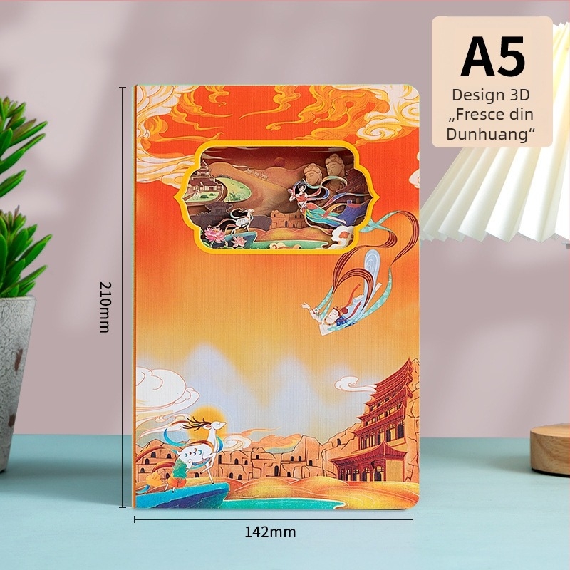 Jurnal de călătorie cu decupaje 3D din hârtie, design cultural creativ