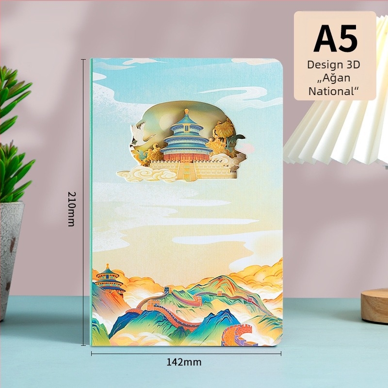 Jurnal de călătorie cu decupaje 3D din hârtie, design cultural creativ