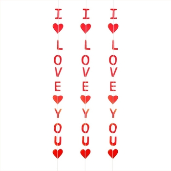 Love You decorațiuni atârnate pentru Ziua Îndrăgostiților, nunți și petreceri – Banner pentru a 21-a aniversare