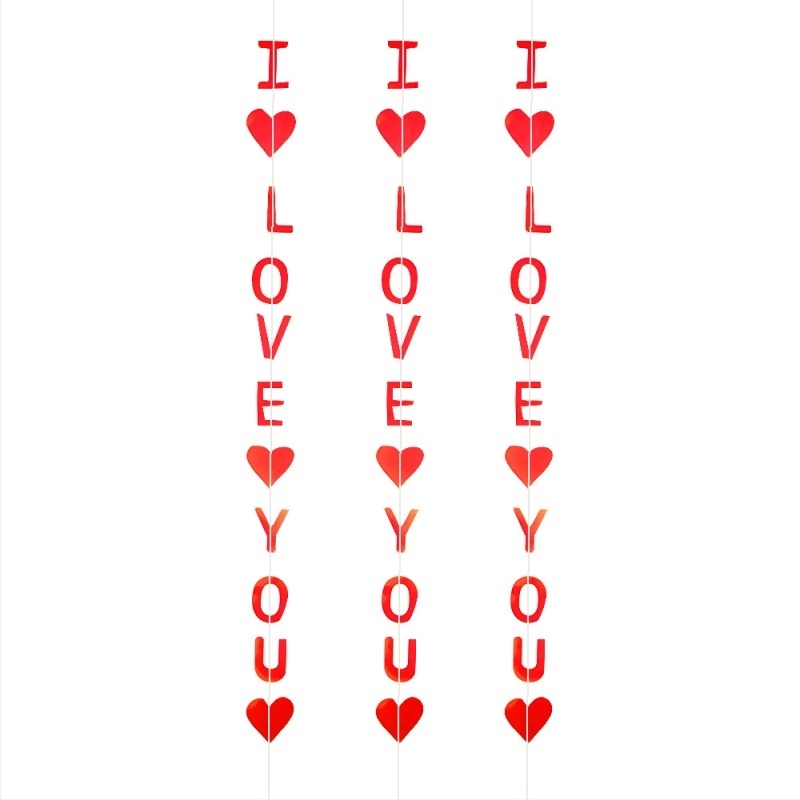 Love You decorațiuni atârnate pentru Ziua Îndrăgostiților, nunți și petreceri – Banner pentru a 21-a aniversare