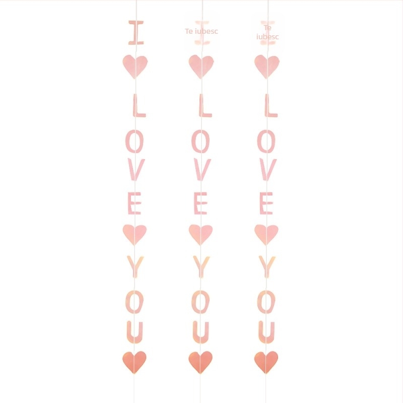 Love You decorațiuni atârnate pentru Ziua Îndrăgostiților, nunți și petreceri – Banner pentru a 21-a aniversare