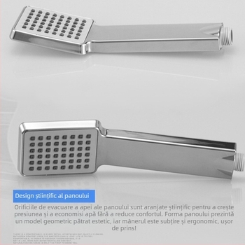 Duș pătrat portabil, cu funcție anti-blocare, design cu o singură funcție, crește presiunea și economisește apa