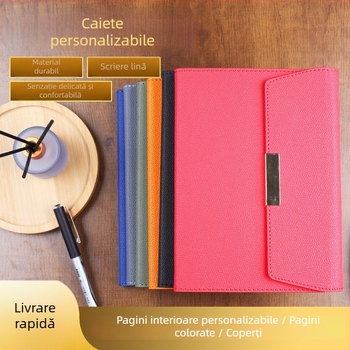 Agendă A5 cu trei secțiuni, aspect profesional, pentru notițe de întâlniri; imprimare logo disponibil