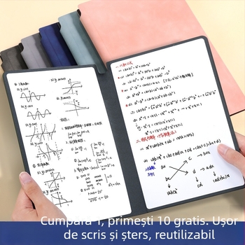Notebook A5 din piele cu tablă albă – portabil pentru scriere pe birou