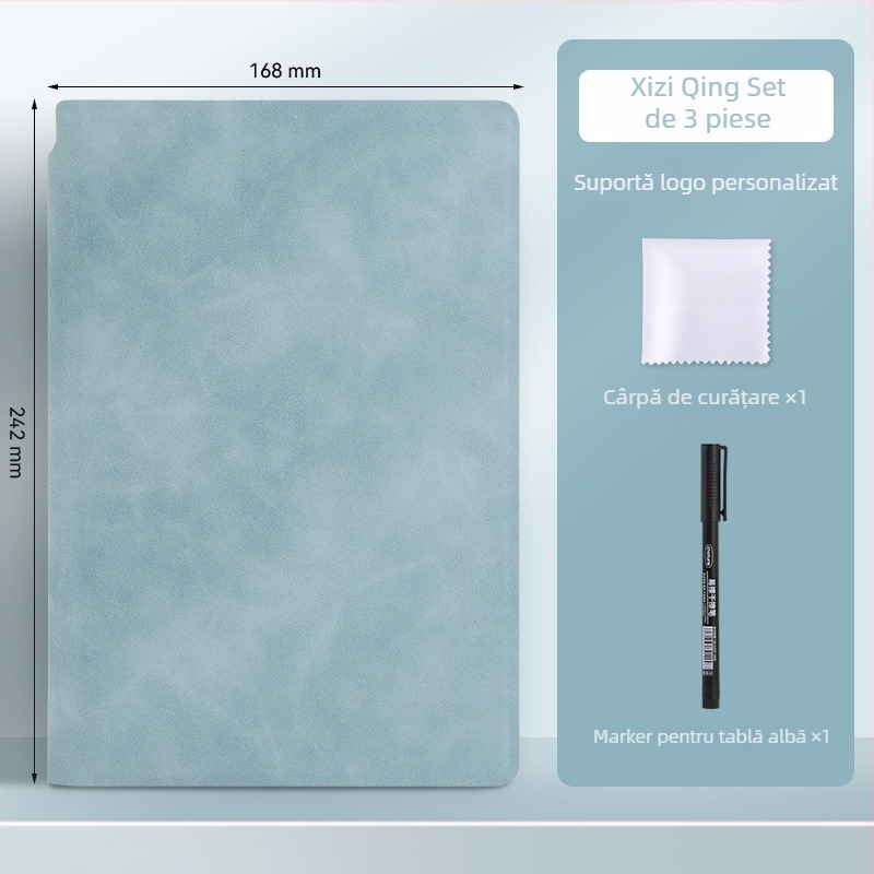 Notebook A5 din piele cu tablă albă – portabil pentru scriere pe birou