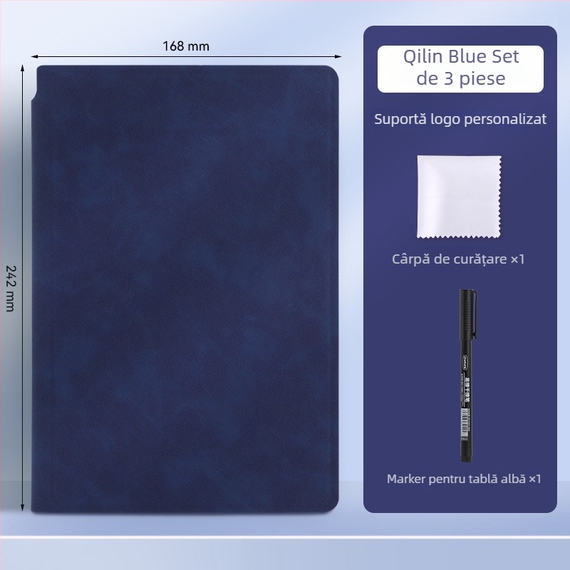 Notebook A5 din piele cu tablă albă – portabil pentru scriere pe birou
