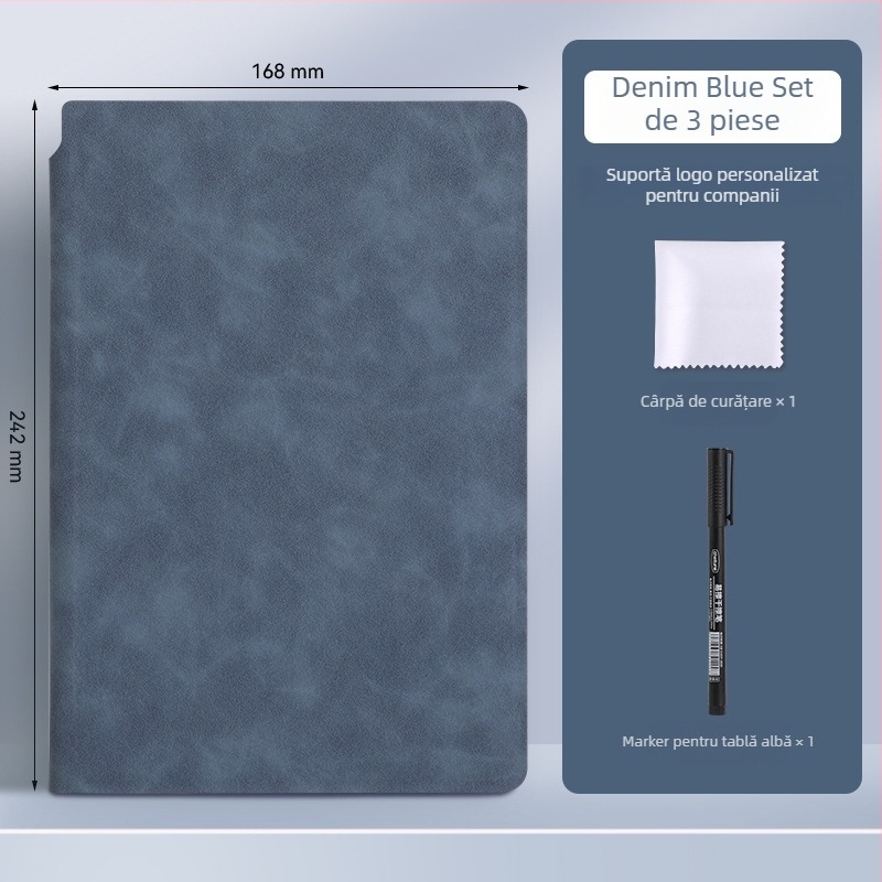 Notebook A5 din piele cu tablă albă – portabil pentru scriere pe birou