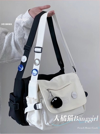 Geantă crossbody în stil Harajuku Ins, uni sex, culoare solidă, pentru studenți