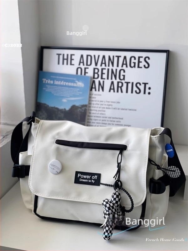 Geantă crossbody în stil Harajuku Ins, uni sex, culoare solidă, pentru studenți