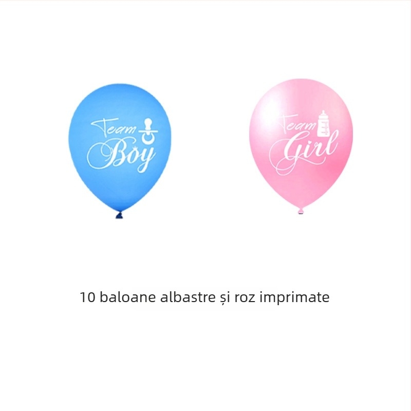 Balon din hârtie cu paiete, 12 inch, albastru și roz, pentru petrecere de dezvăluire a genului, temă băiat și fată