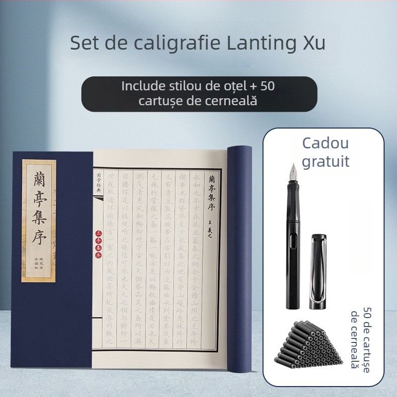 Shanglinfu Carte de exerciții pentru caligrafie pentru adulți cu pix dur – Scriere regulată, Slim Gold stil