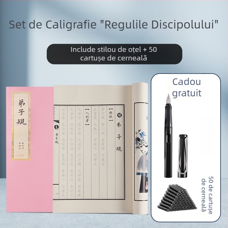 Shanglinfu Carte de exerciții pentru caligrafie pentru adulți cu pix dur – Scriere regulată, Slim Gold stil
