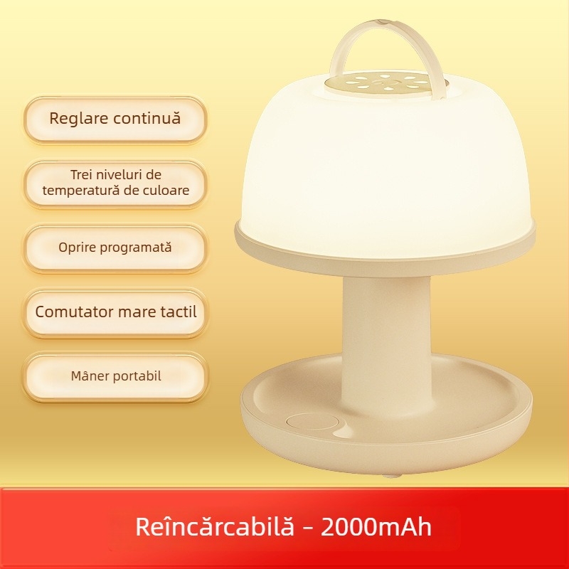 Lumină de noapte reîncărcabilă pentru dormitor, control tactil, temporizator în trei trepte, lampă portabilă
