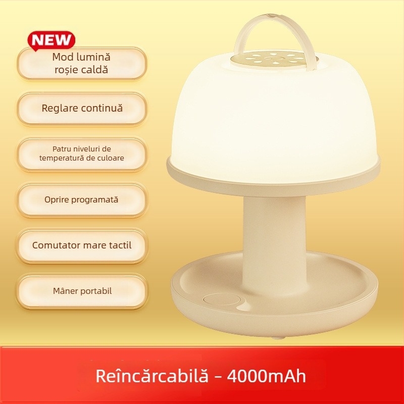 Lumină de noapte reîncărcabilă pentru dormitor, control tactil, temporizator în trei trepte, lampă portabilă