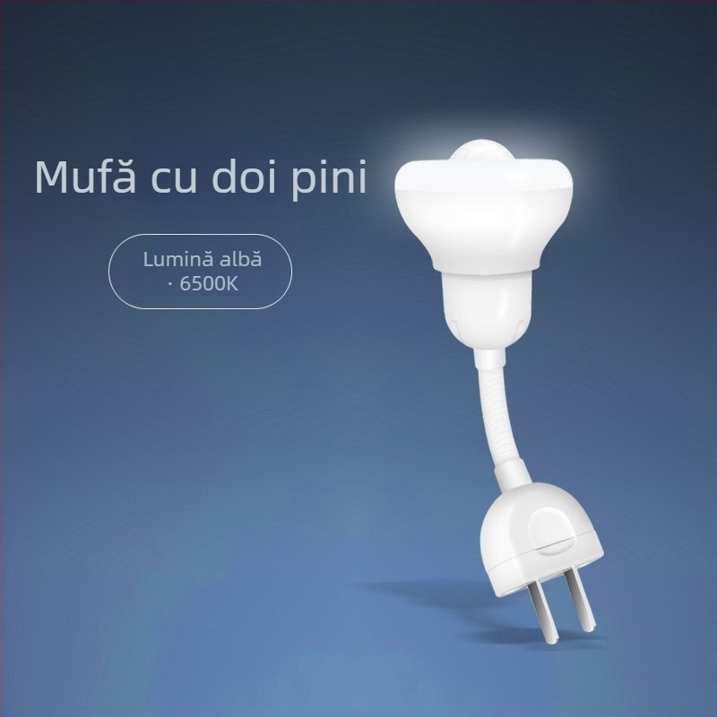 Lampă de noapte LED cu senzor infraroșu de mișcare, economisire a energiei, controlată de lumină, conectată la priză, pentru scări și holuri