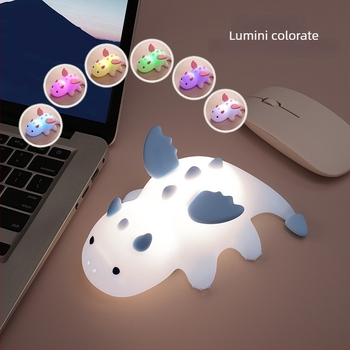Lampă de noapte magnetică cu dinozaur, LED din silicon, reîncărcabilă