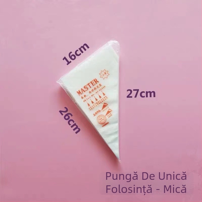 Pungă de decorare de unică folosință cu duză pentru cremă, gem și ciocolată