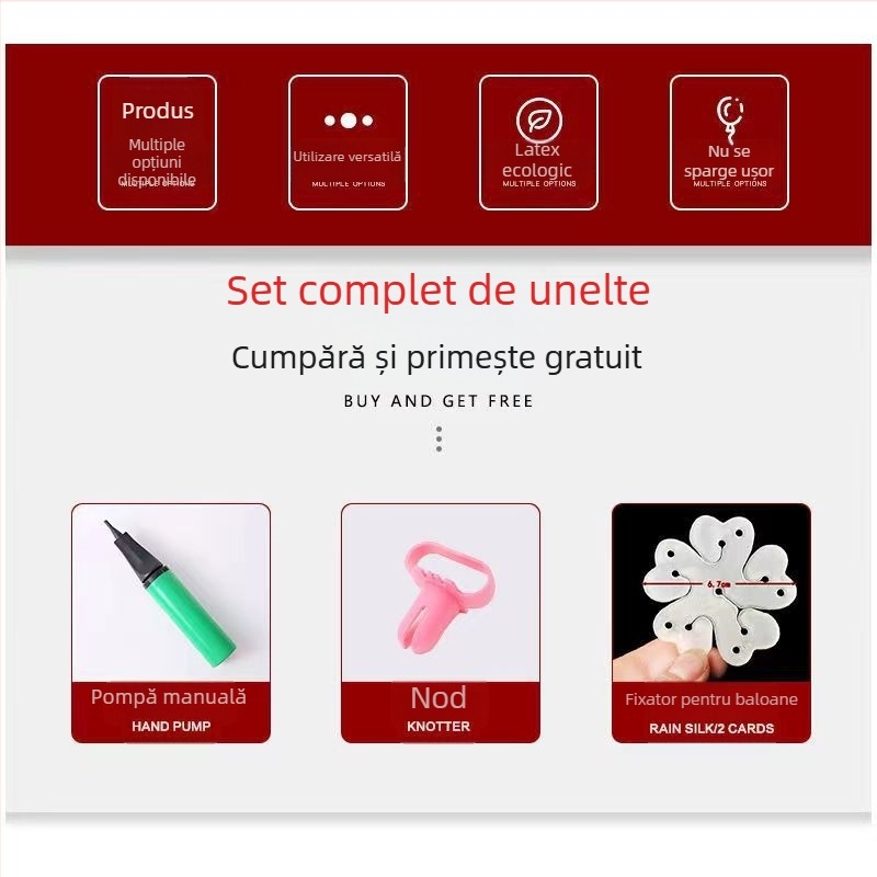 Balon latex în formă de floare cu cinci petale – set de decor pentru nuntă