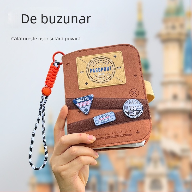 Noul jurnal de călătorie cu spațiu pentru pașaport și documente, carnet cu pagini detașabile, jurnal cu ștampile de călătorie