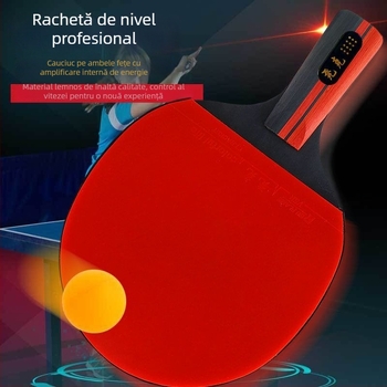 Rachete de tenis de masă pentru adulți, nivel profesional; priză dreaptă și Shakehand; set de antrenament cu rachete duble și rachetă unică cu elasticitate înaltă