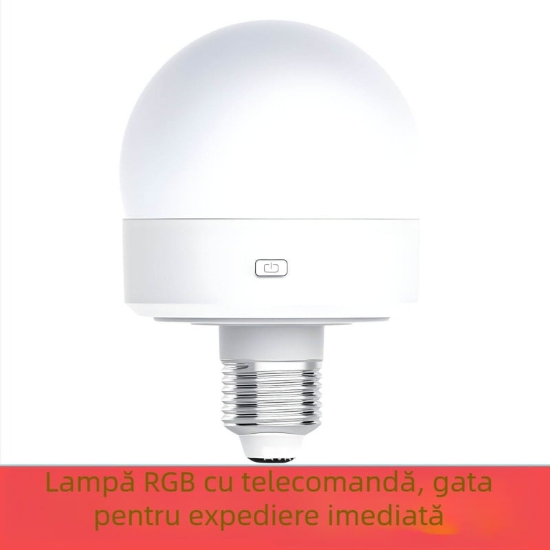 Lampă ambientală RGB LED, reîncărcabilă, reglaj cu telecomandă, montaj magnetic, bază filetata E26/E27