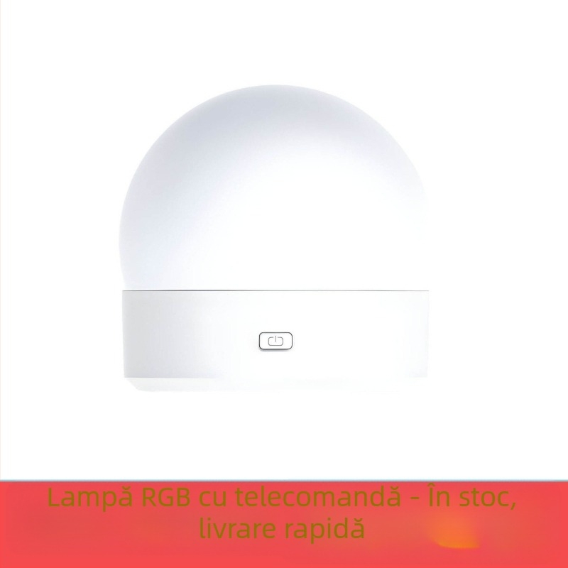 Lampă ambientală RGB LED, reîncărcabilă, reglaj cu telecomandă, montaj magnetic, bază filetata E26/E27