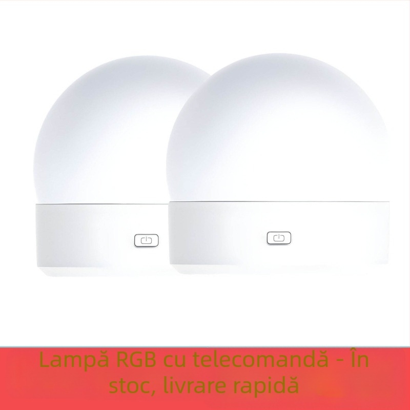 Lampă ambientală RGB LED, reîncărcabilă, reglaj cu telecomandă, montaj magnetic, bază filetata E26/E27