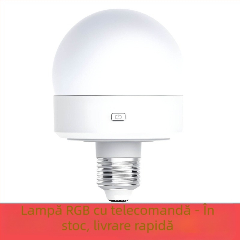 Lampă ambientală RGB LED, reîncărcabilă, reglaj cu telecomandă, montaj magnetic, bază filetata E26/E27