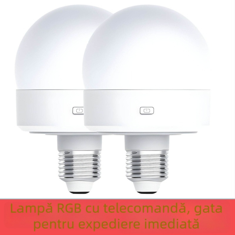 Lampă ambientală RGB LED, reîncărcabilă, reglaj cu telecomandă, montaj magnetic, bază filetata E26/E27