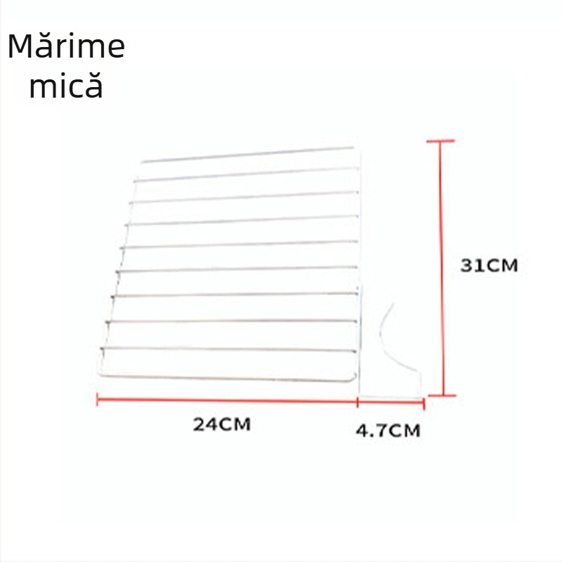 Raft despărțitor pentru garderobă — organizator de haine din metal, un singur nivel, montaj prin cârlige, fără găuri