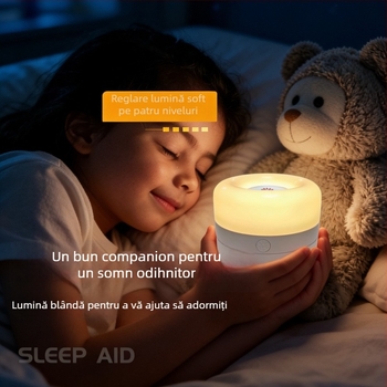 Lumină de noapte cu atingere, veioză de masă compactă pentru dormitor și camera bebelușului, lampă pentru hrănire cu protecție pentru ochi, iluminare nocturnă
