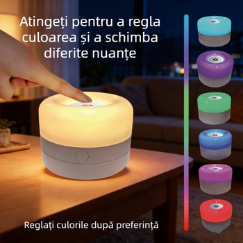 Lumină de noapte cu atingere, veioză de masă compactă pentru dormitor și camera bebelușului, lampă pentru hrănire cu protecție pentru ochi, iluminare nocturnă