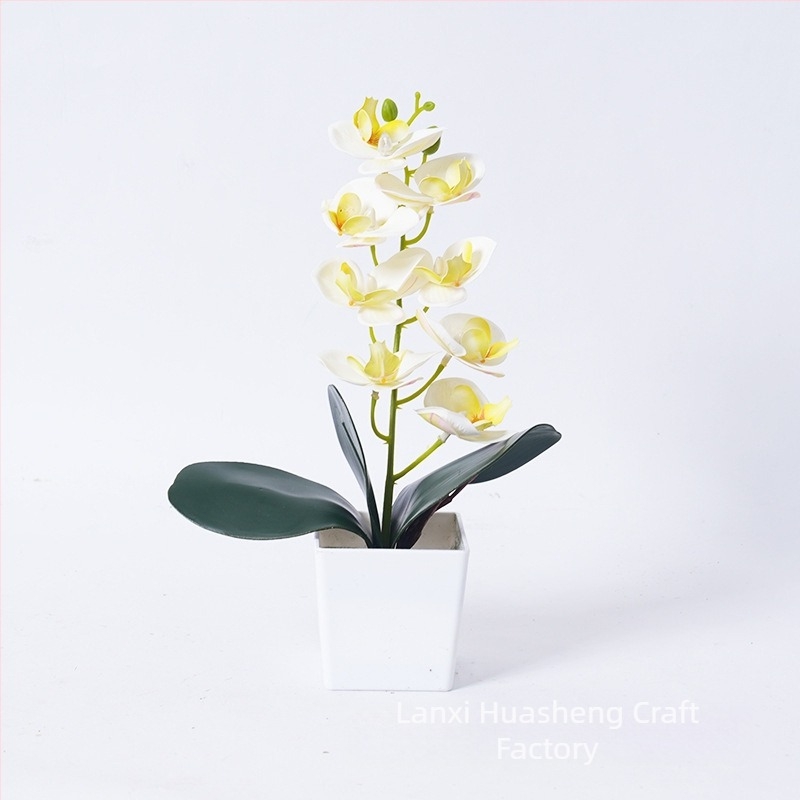 Orhidee Phalaenopsis artificială în ghiveci, decor pentru casă și birou