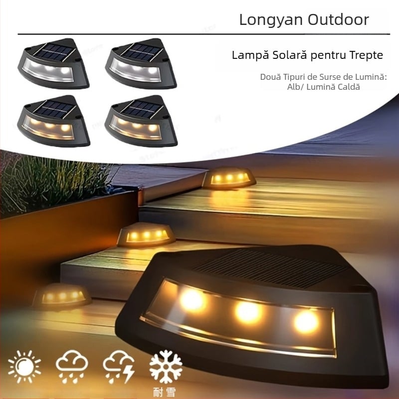 Lămpi solare pentru grădină în formă de floare, impermeabile, iluminare ambientală pentru alei și trepte, cu senzor de lumină