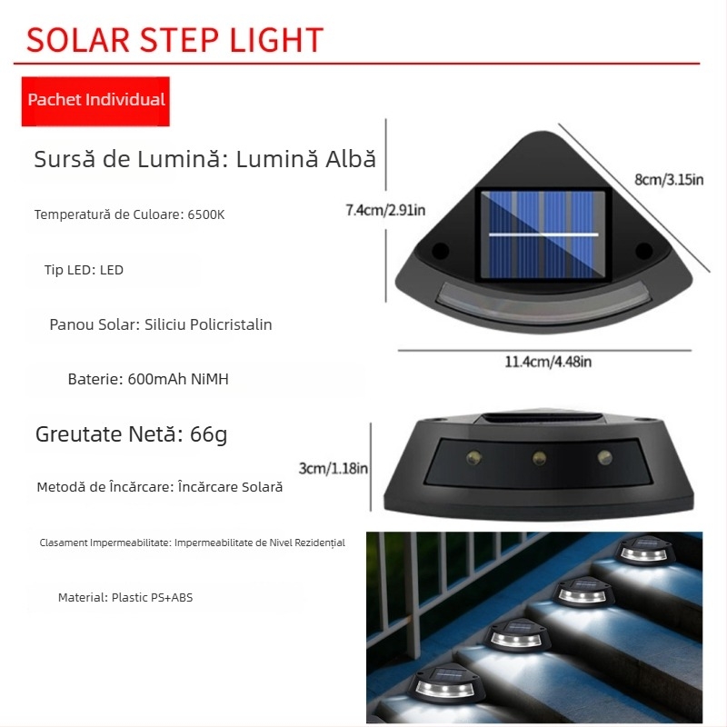 Lămpi solare pentru grădină în formă de floare, impermeabile, iluminare ambientală pentru alei și trepte, cu senzor de lumină