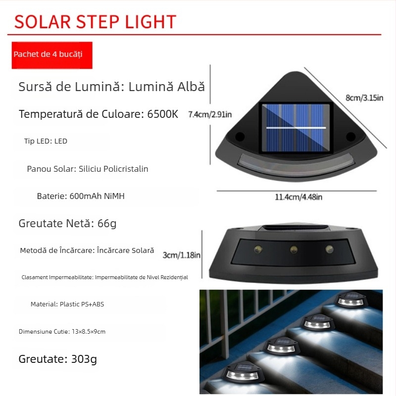 Lămpi solare pentru grădină în formă de floare, impermeabile, iluminare ambientală pentru alei și trepte, cu senzor de lumină