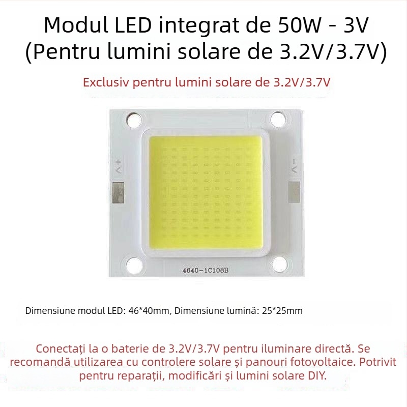 Guanyi lampă stradală solară, fără driver, panou LED încorporat, 30W/50W