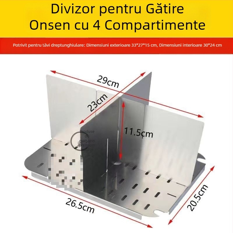 Grilă din oțel inoxidabil cu nouă compartimente pentru oden și hot pot picant