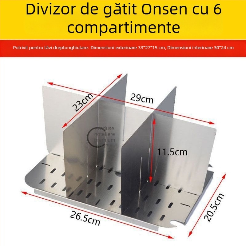 Grilă din oțel inoxidabil cu nouă compartimente pentru oden și hot pot picant