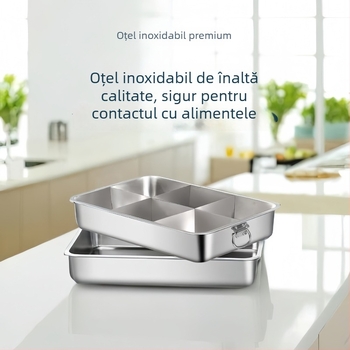 Oală din oțel inoxidabil pentru hot pot cu separator, compatibilă cu plite cu inducție, stil chinezesc, 6,1–10 L, model QC25-CCG2151