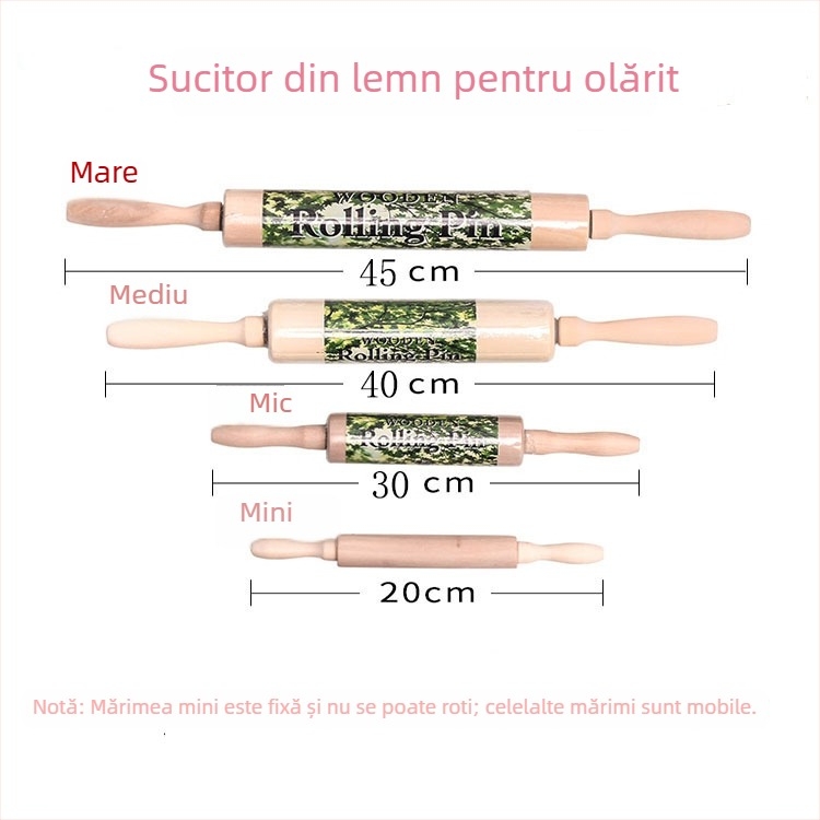Set de unelte din lemn pentru modelarea lutului, placă de modelare și role de aluat – uz casnic
