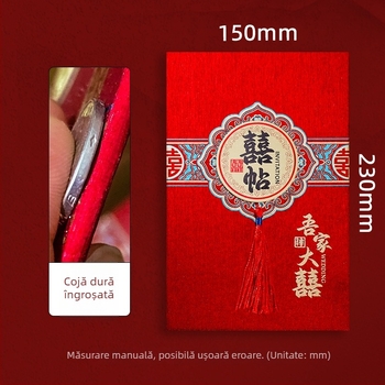 Invitații de nuntă cu husă rigidă, imprimate, în stil chinezesc, design de lux, aplicare cu folie mată aurie
