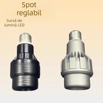 Kit de carcasă pentru reflector PAR20, LED 10W, cu corp din aluminiu, finisaj negru-gri, inel de focalizare, fascicul 15–60°