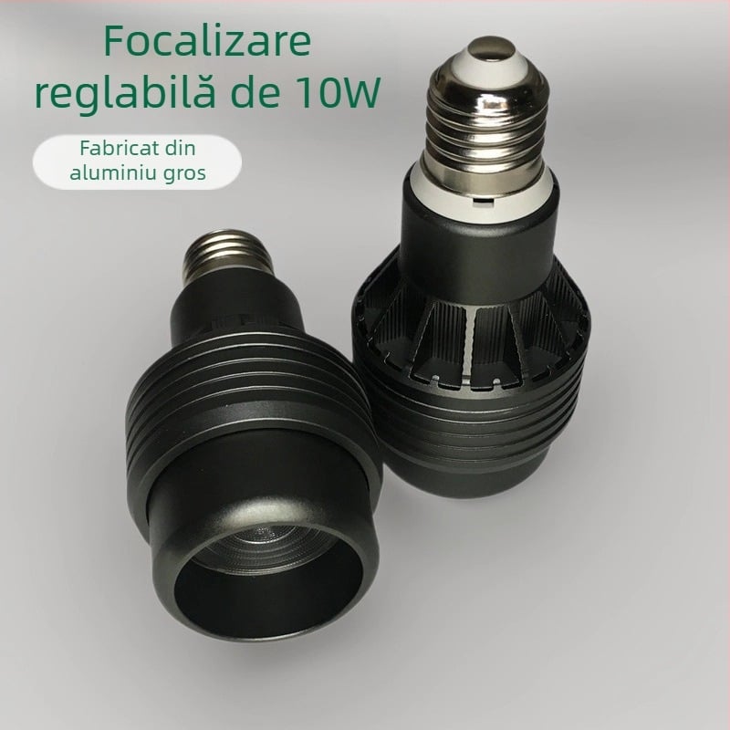 Kit de carcasă pentru reflector PAR20, LED 10W, cu corp din aluminiu, finisaj negru-gri, inel de focalizare, fascicul 15–60°