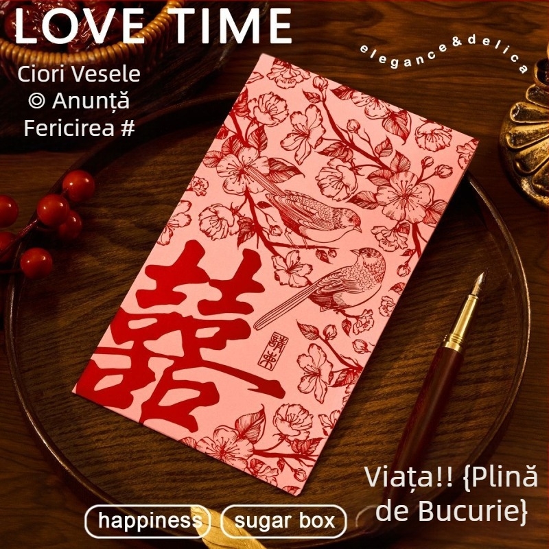 Invitații de nuntă în stil chinezesc 2025, minimalist, nișă, de înaltă calitate, inspirație pădure, invitații de logodnă, tipărite