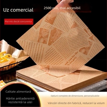 Hârtie anti-grăsime pentru gătit – hârtie de copt absorbantă, potrivită pentru cartofi prăjiți, burgeri și pâine