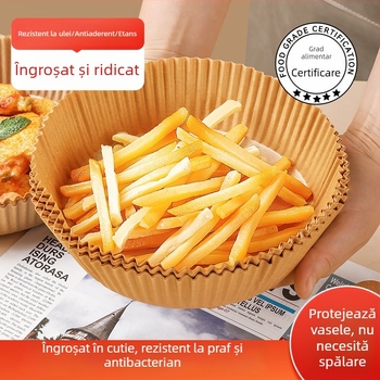 Hârtie pentru air fryer, absorbantă de ulei, cu acoperire din silicon pentru coacere