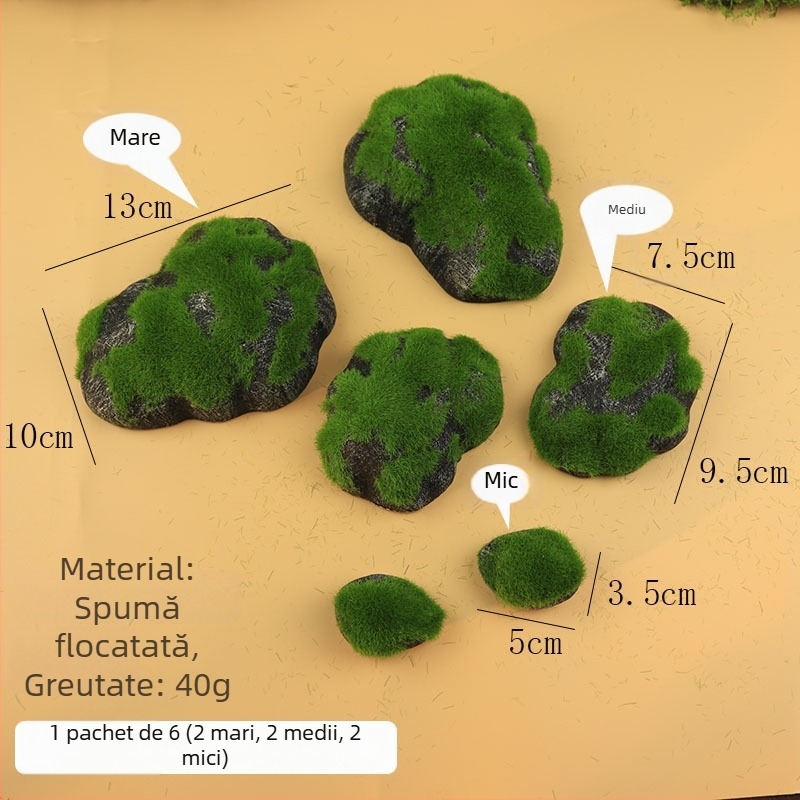 Mușchi artificial, piatră cu mușchi și gazon decorativ pentru amenajări peisagistice și bonsai