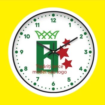 Ceas de perete rotund cu logo personalizat - ceas DIY, carcasa din plastic, mișcare quartz